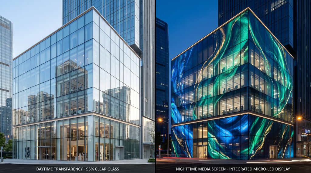 Transparent Integrated Media Facade Glass Manufacturer in China